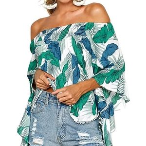 Off the Shoulder Tropical Summer Top
